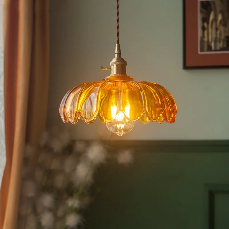 Afralia™ Vintage Glass LED Pendant Lights for Home Decor and Lighting