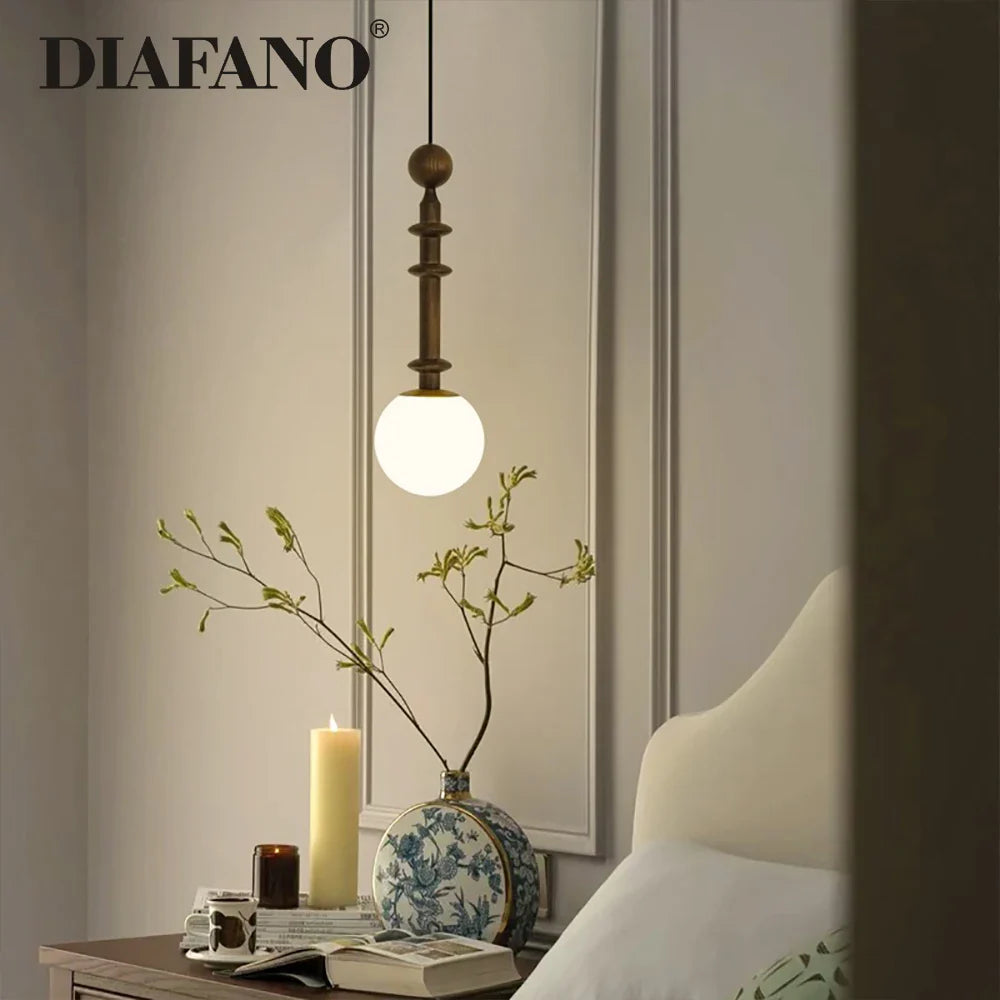 Afralia™ Wood LED Pendant Light for Bedroom Dining Room Study Office Bar