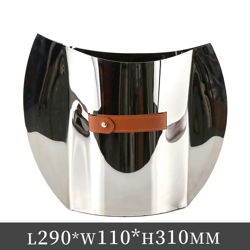 Afralia™ Stainless Steel Oval Vase for Home Decor & Flower Arrangement
