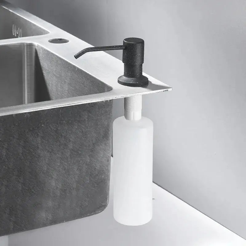 Afralia™ Stainless Steel Pump Soap Dispenser for Kitchen Built-in Countertop Chrome Finish