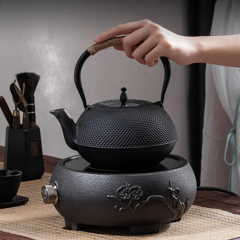 Afralia™ Cast Iron Tea Pot with Stainless Steel Infuser for Oolong, Kung Fu, Puer Tea