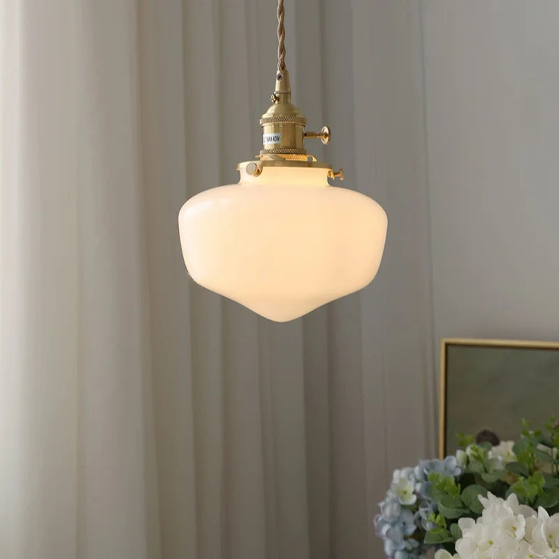 Afralia™ Glass LED Pendant Light Fixture Knob Switch Nordic Modern Hanging Lamp