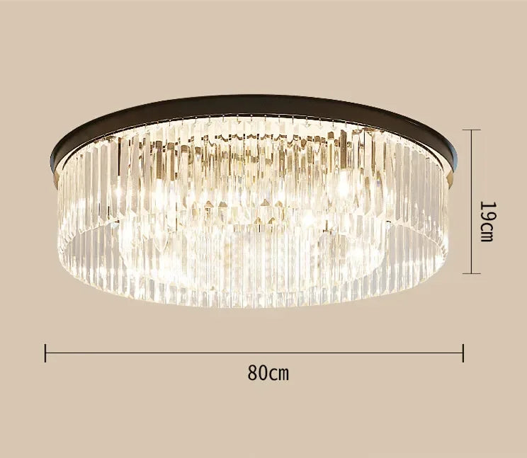 Afralia™ Metal Crystal Pendant Light Chandelier for Living Room, LED Hanging Lamp