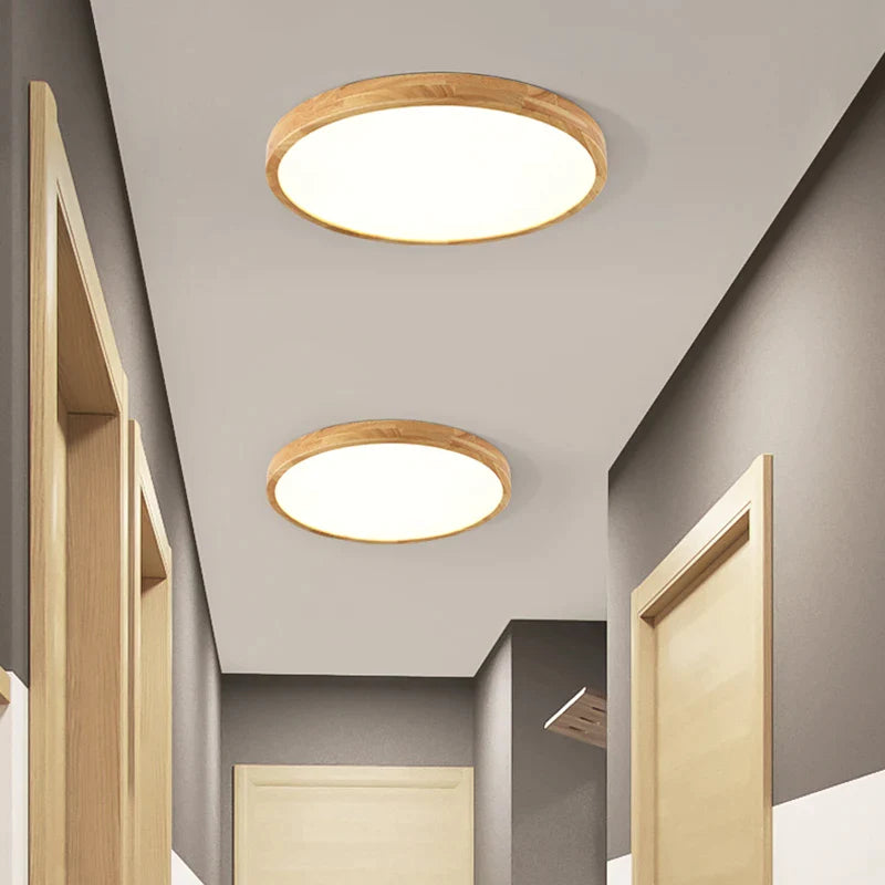 Afralia™ LED Wooden Ceiling Light for Stylish Home Decor and Lighting