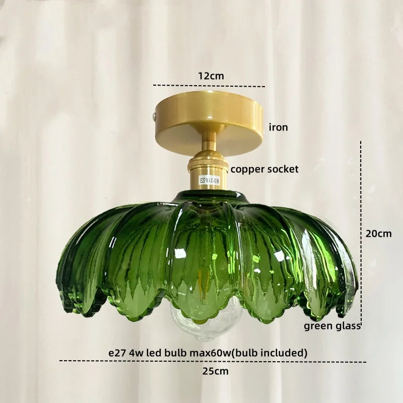 Afralia™ Glass Copper Nordic Ceiling Lamp for Living Room & Balcony.