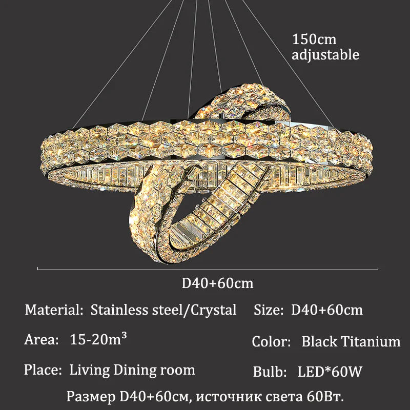 Afralia™ Crystal Ceiling Chandelier for Modern Living & Dining Rooms