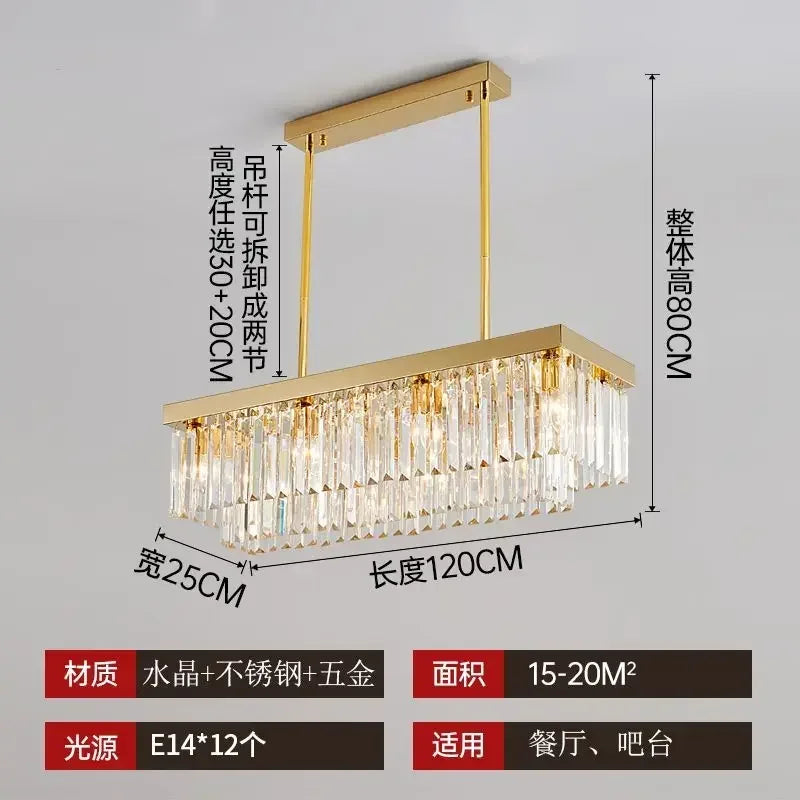 Afralia™ Nordic Crystal Chandelier Pendant Light for Dining Room Decor