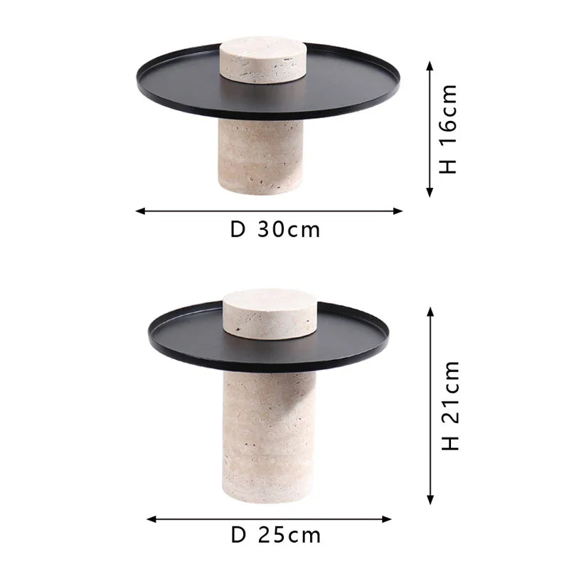 Afralia™ Travertine Marble Serving Tray Luxury Hightea Plate - Natural Stone Holder Tray