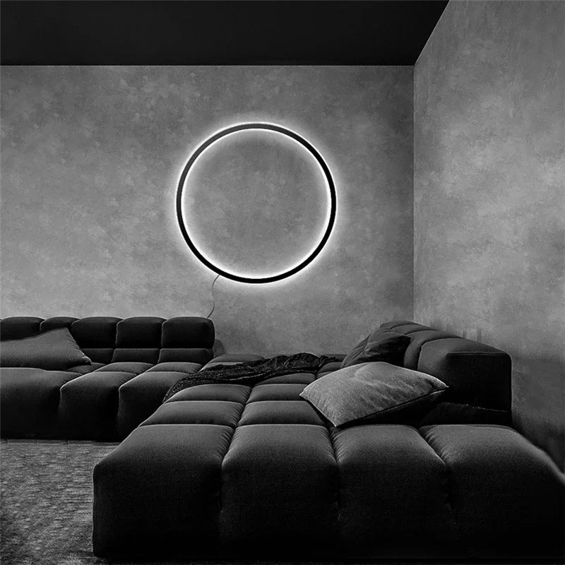 Afralia™ Designer Ring LED Wall Light: Minimalist Nordic Decor Lamp for Living Room Atmosphere.