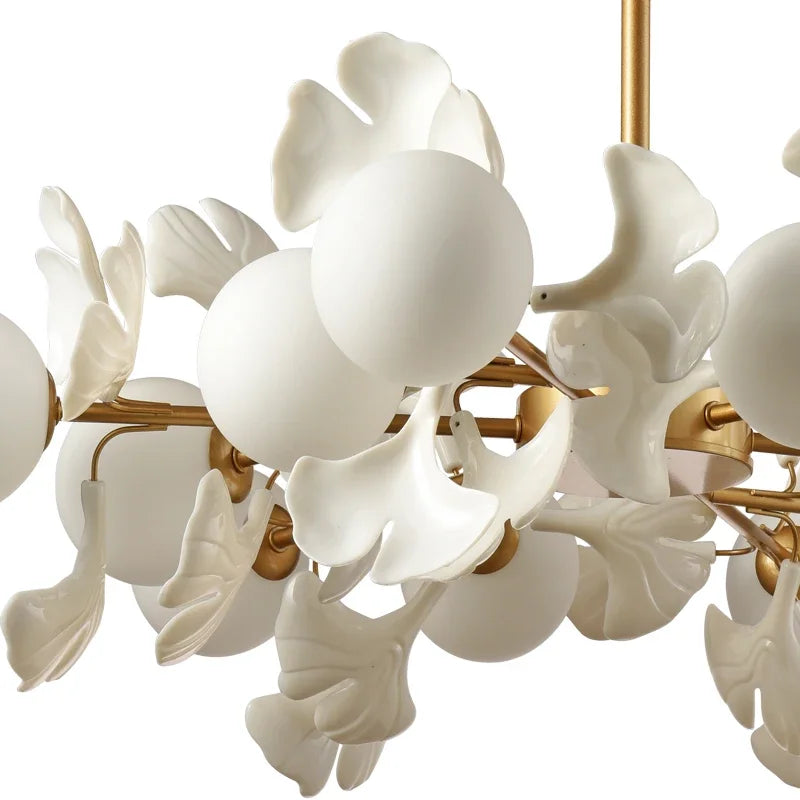 Afralia™ Ginkgo Leaf LED Ceiling Chandelier for Bedroom, Living, Dining Room