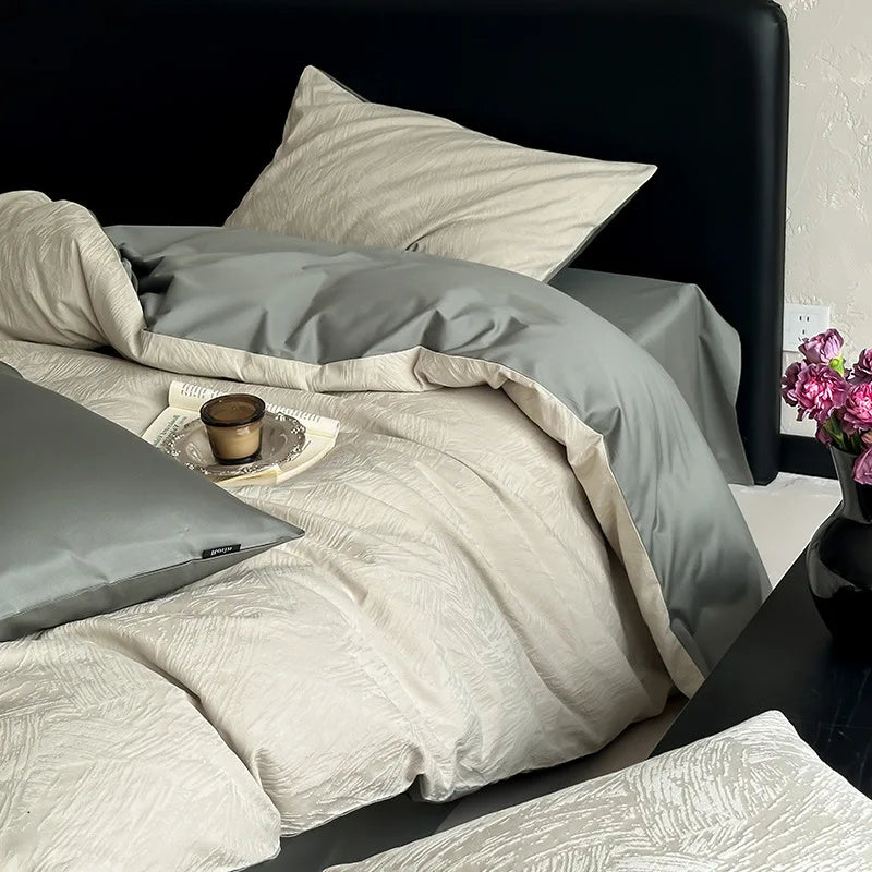 Afralia™ Luxury 100S Pure Cotton Jacquard Bedding Sets for Adults and Children