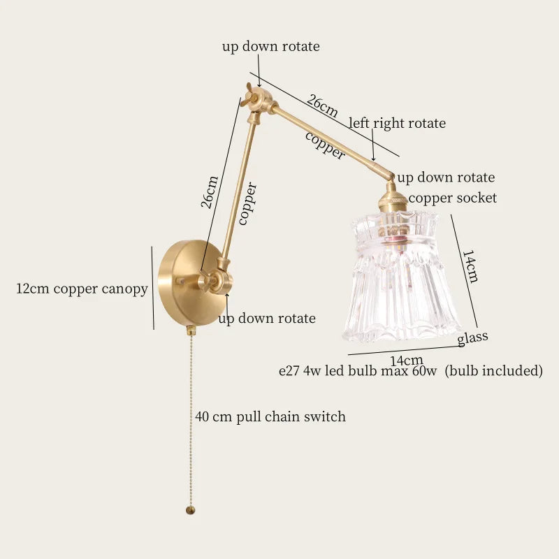 Afralia™ Glass LED Wall Lamp for Living Room Bedroom Mirror Bathroom - Nordic Minimalism