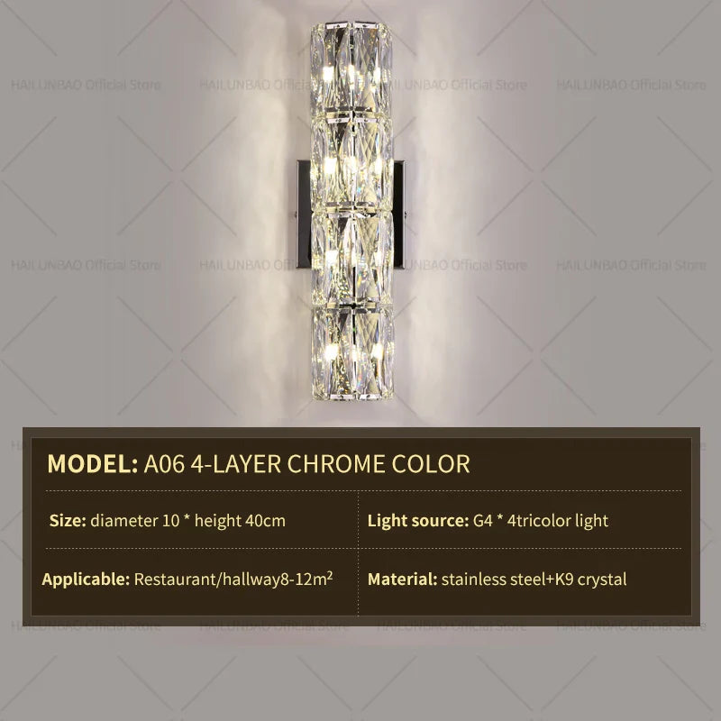 Afralia™ Crystal Wall Lamp: Elegant Living Room TV Background Bedroom Bedside Light