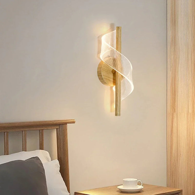 Afralia™ Modern LED Acrylic Spiral Wall Lamp Pendant Chandelier