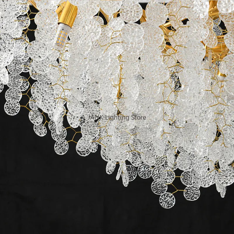 Afralia™ Circular Crystal Chandelier Living Room Pendant Lights LED Indoor Decoration