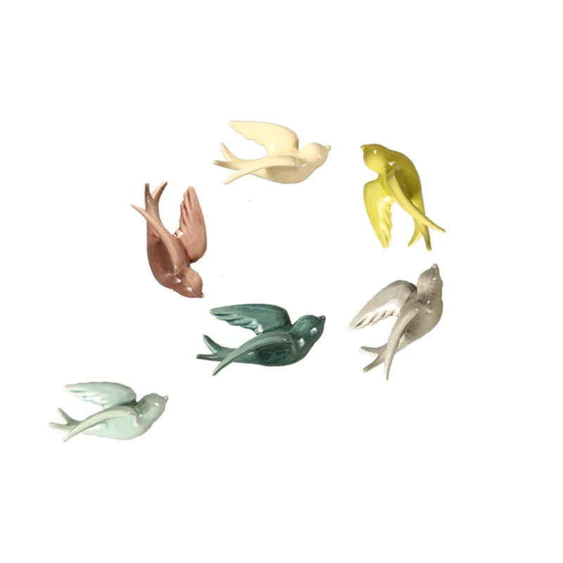 Afralia™ Flying Bird Ceramic Wall Ornament Simulation Room Decoration Indoor Accent