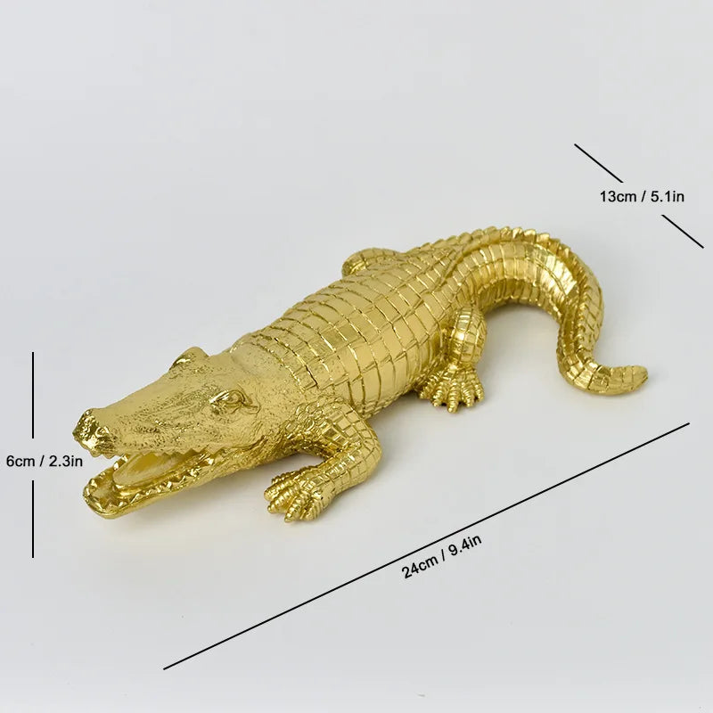 Afralia™ Crocodile Resin Sculpture Desk Decoration: Creative Ornaments for Aesthetic Home Decor