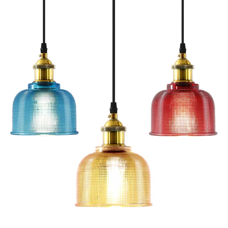 Afralia™ Colorful Glass LED Hanging Lamp for Bar Cafe Dining Room Decor