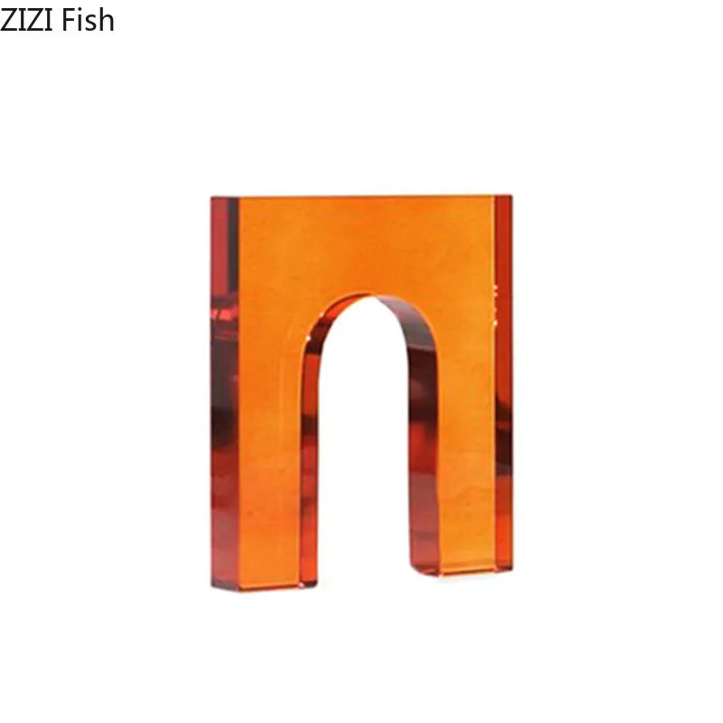 Afralia™ Geometric Crystal Arch Glass Sculpture Desk Decoration Ornament