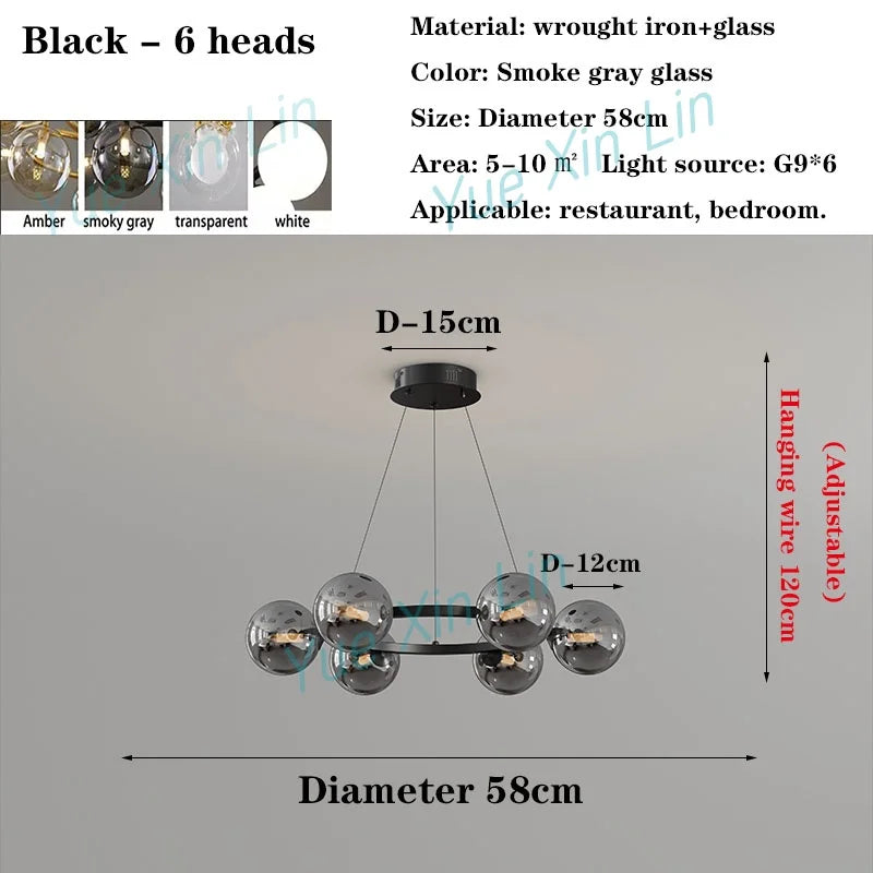 Afralia™ Glass Living Room Chandelier: Luxury Italian Style Ceiling Light for Modern Interior