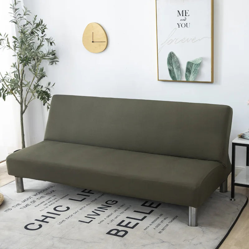 Afralia™ Solid Color Elastic Sofa Bed Cover Stretch Removable Washable Slipcover