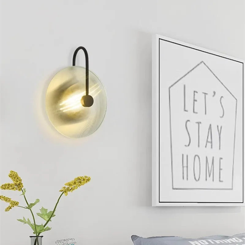 Afralia™ Nordic Modern Glass LED Wall Lamp for Bedroom, Living Room, and Staircase