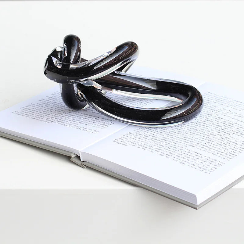 Afralia™ Geometric Glass Twine Knot Ornament Home Decor