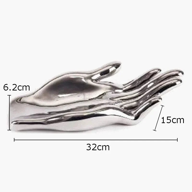 Afralia™ Hand Palm Ceramic Fruit Plate Tray Home Decor