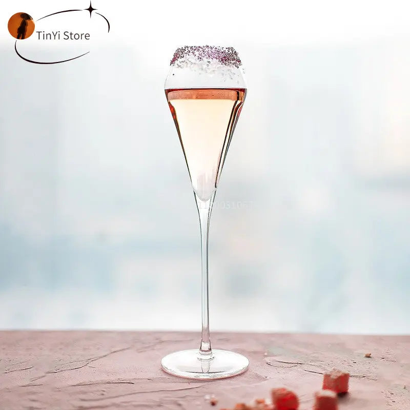 Afralia™ Crystal Champagne Flutes Set - Elegant Hand Blown Glassware for Celebrations