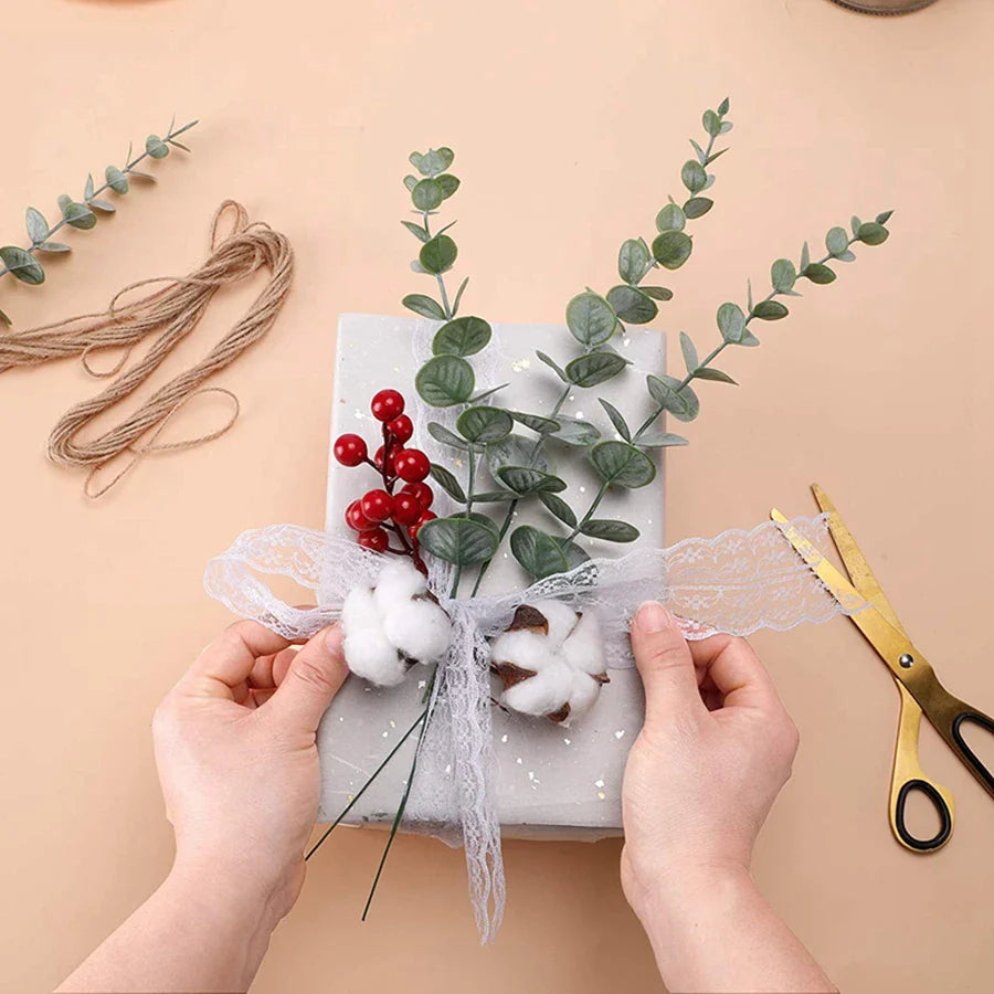 Afralia™ Artificial Eucalyptus Leaves 100Pcs - Home Wedding Decoration Vase Fake Plants