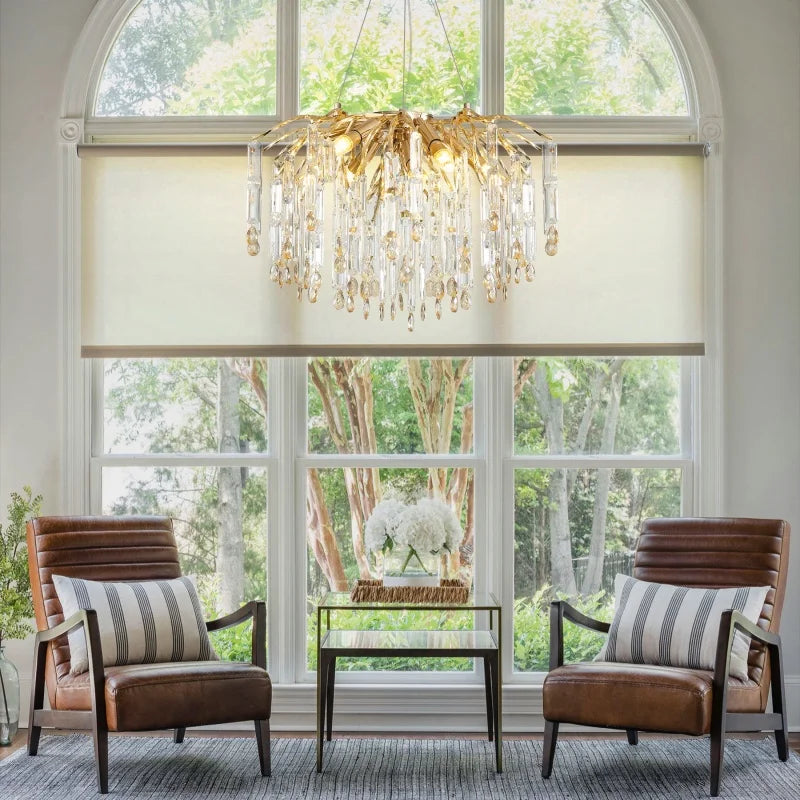 Afralia™ Crystal Pendant Chandelier for Living Room, Bedroom, and Dining Table