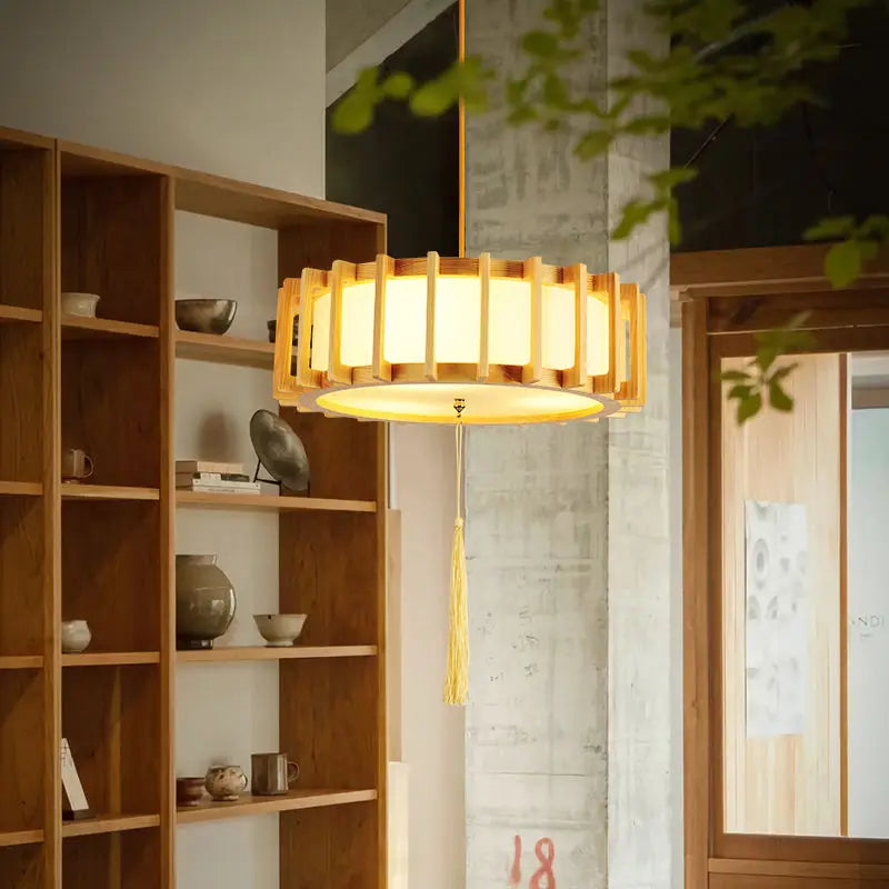 Afralia™ Wooden Tatami Bedroom Chandelier for Study, Restaurant, and Hotel