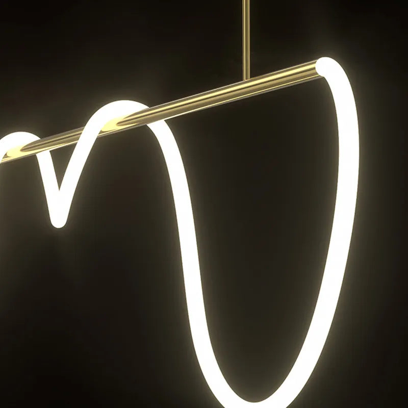 Afralia™ Modern Designer Chandelier for Living Room, Dining Table, Bar - Lines Lighting
