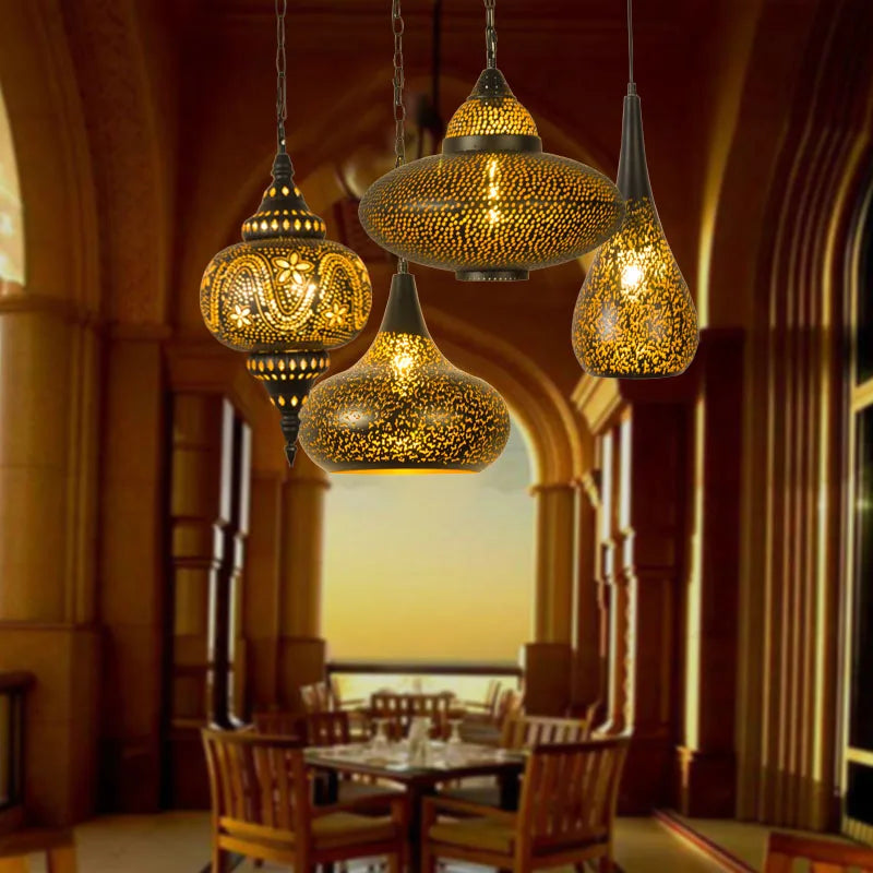 Afralia™ Turkish Pendant Lamp: LED Morocco Lighting for Restaurant, Bar, and Hallway