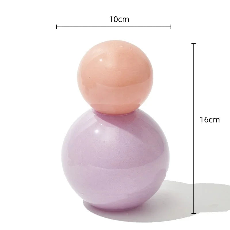 Afralia Geometric Sphere Glass Vase with Lid, Desktop Storage Container