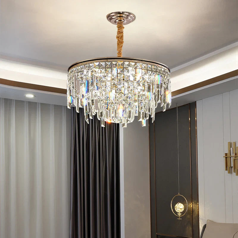 Afralia™ Crystal LED Chandelier for Living Room, Dining & Bedroom - High-end Luxury Lighting