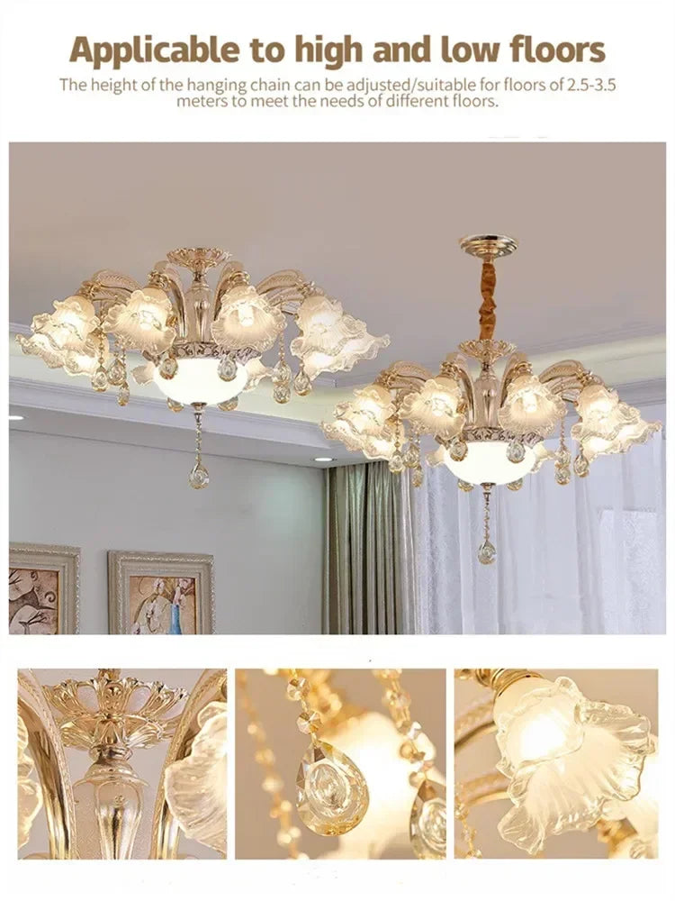 Afralia™ Crystal Ceiling Chandelier for Modern Luxury Living Room & Hotel Lobby