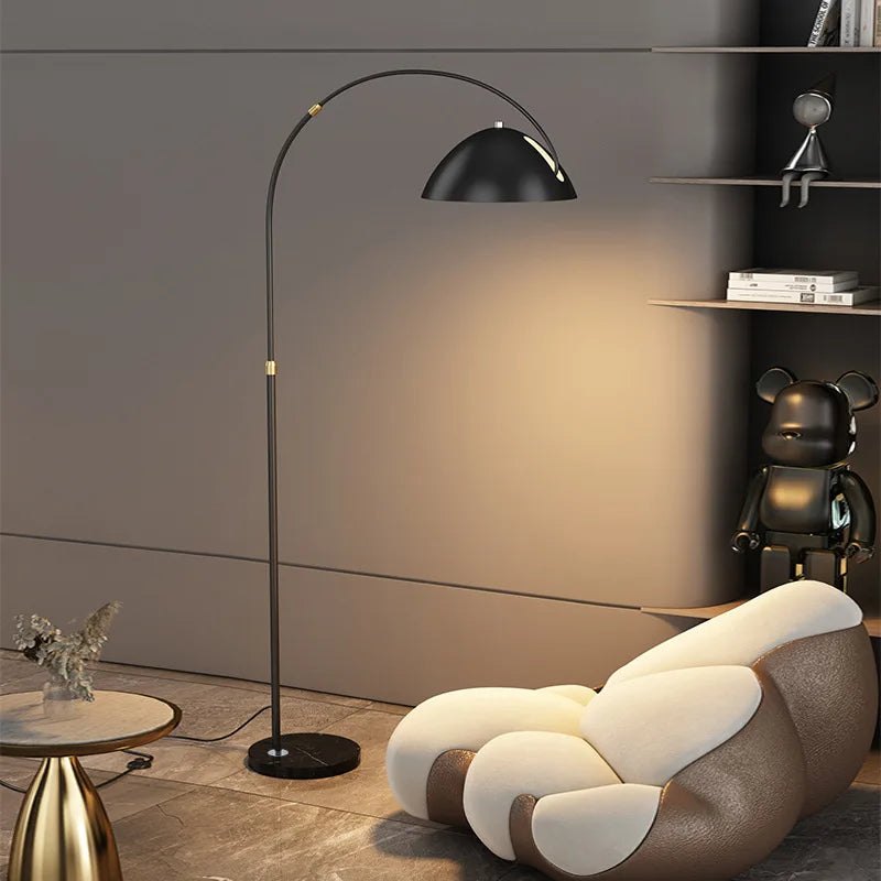 Afralia™ Minimalist Gold Black LED Floor Lamp for Living Room Bedside