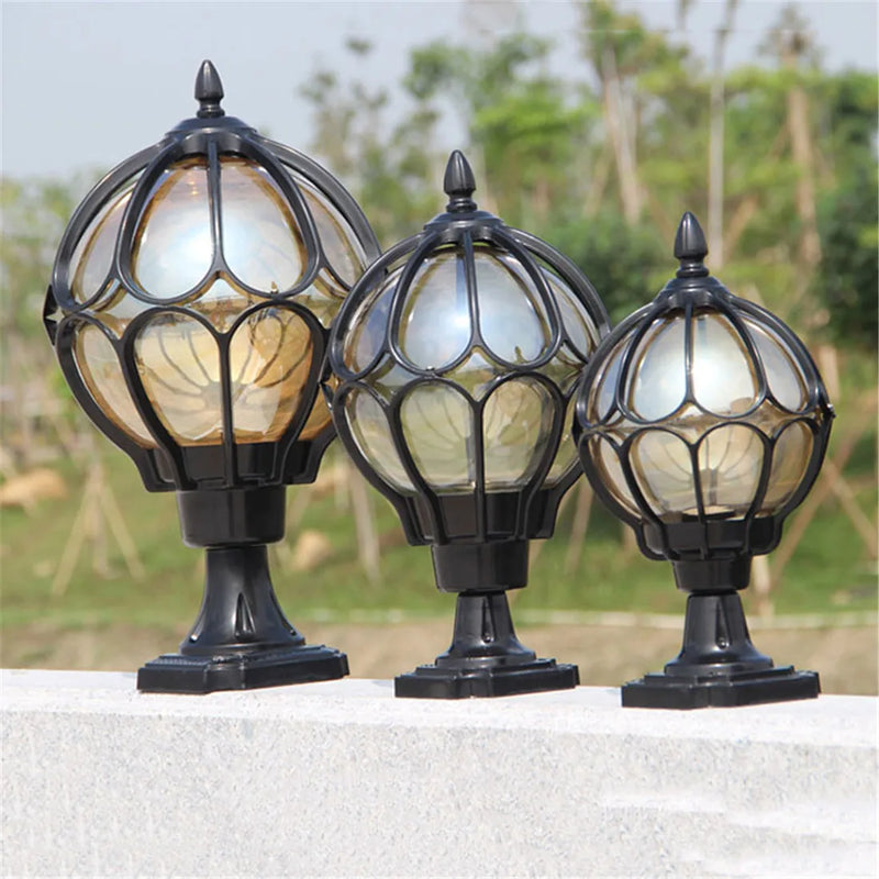 Afralia™ Outdoor Pillar Lamp Wall Lamp, European Globe Post Lamp, Waterproof Garden Yard Pillar Lights