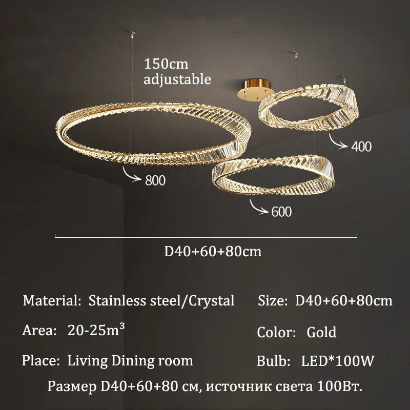 Afralia™ Crystal Pendant Lights: Modern Luxury LED Chandelier for Home Dining Room Decor