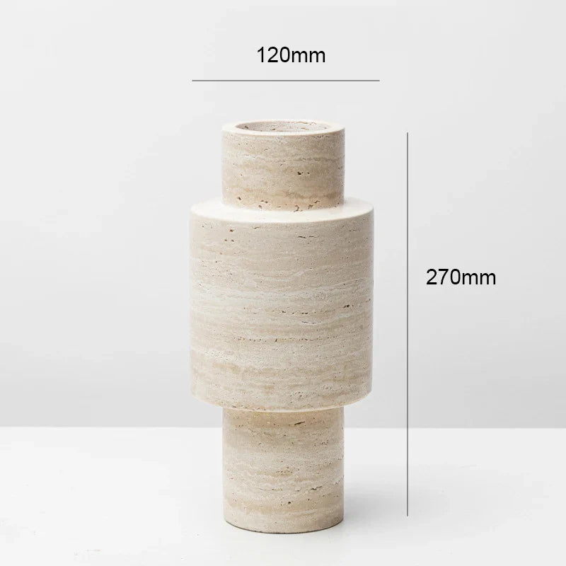 Afralia™ Marble Pillar Vase for Modern Home Decoration