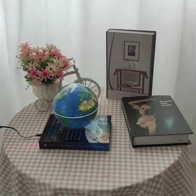 Afralia™ Magnetic Levitation Night Light Rotating Globe Table Lamp