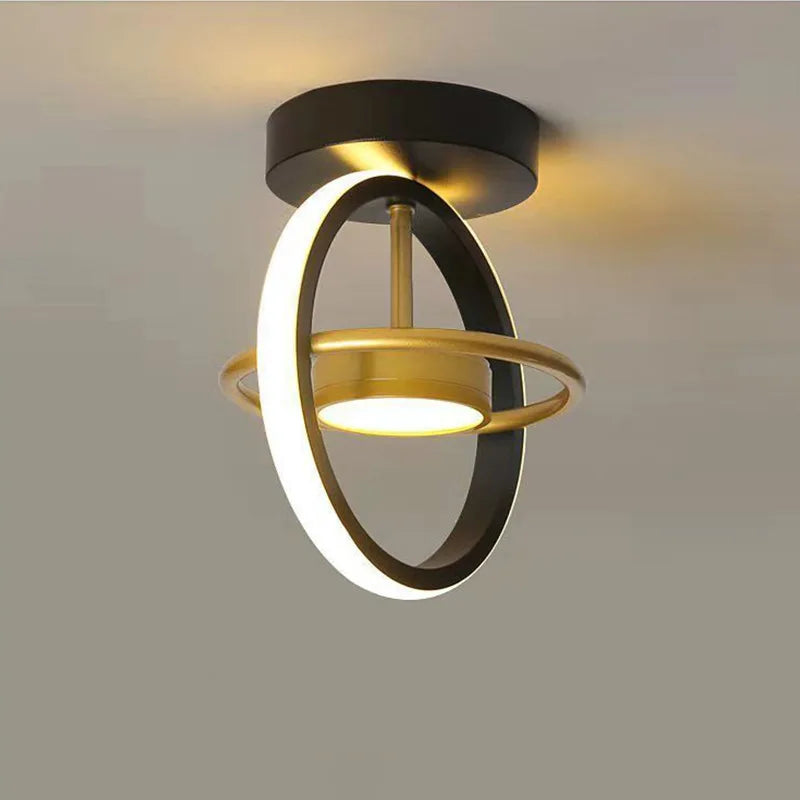 Afralia™ LED Ceiling Light Chandelier for Home Living Room Bedroom Dining Decor, Gold/Black Fixtures