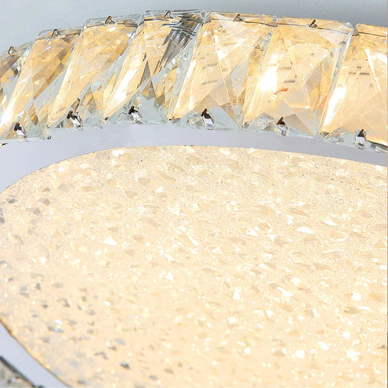 Afralia™ Crystal LED Ceiling Lamp: Luxury Golden Glossy Lighting Fixture for Living Room