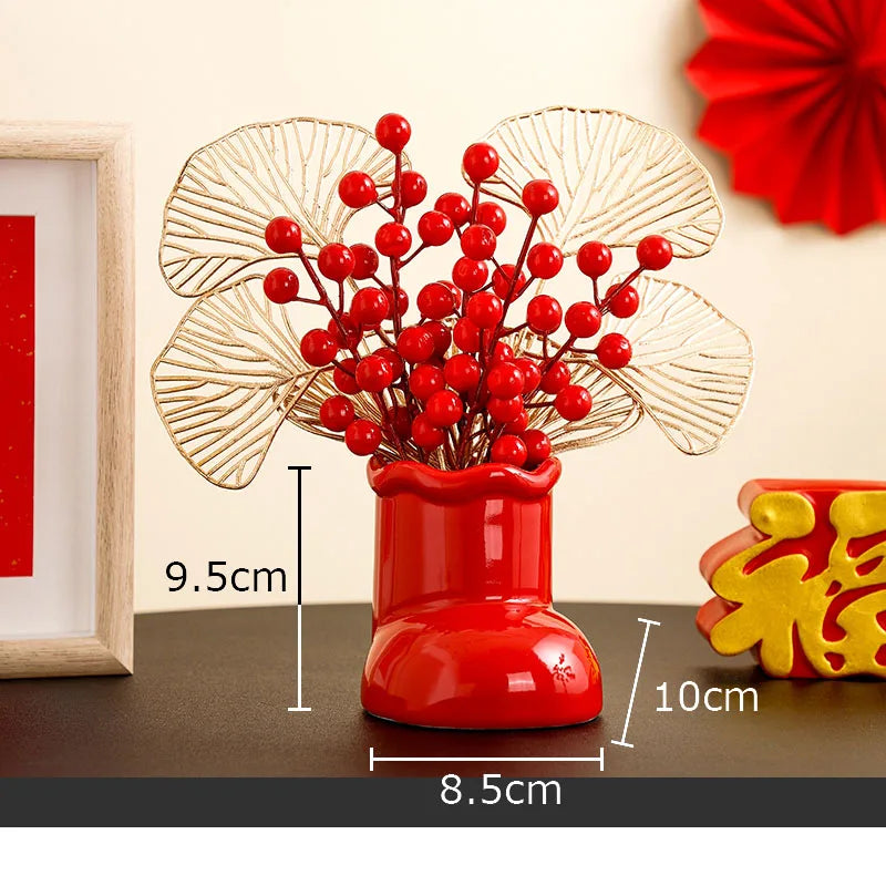 Afralia™ Snow Boots Ceramic Vase for Modern Home Decor & Flowers Arrangement