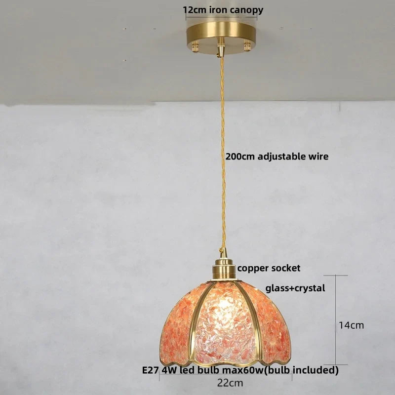 Afralia™ Crystal Glass LED Pendant Lamp with Adjustable Copper Socket for Modern Luxury Décor
