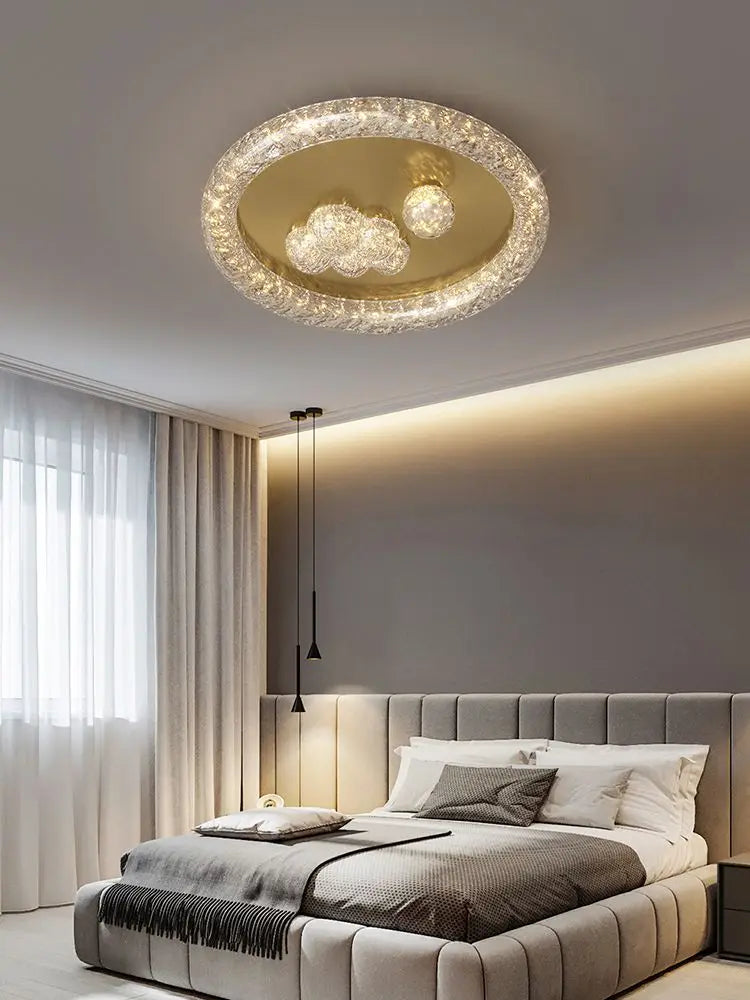 Afralia™ Nordic Luxury Copper Golden Ceiling Light for Modern Dining Room Lighting