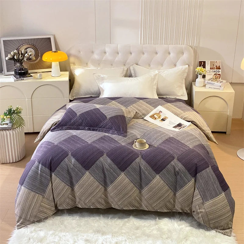 Afralia™ Nordic Cotton Single Duvet Cover: Autumn Winter Ultra Soft Brushed Quilt Cover