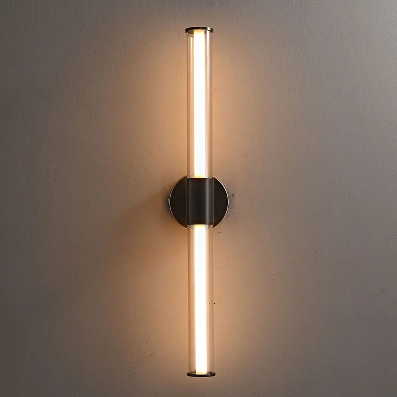 Afralia™ Retro LED Wall Light Cognac Black Sconce for Hotel Bathroom Exhibition Hall