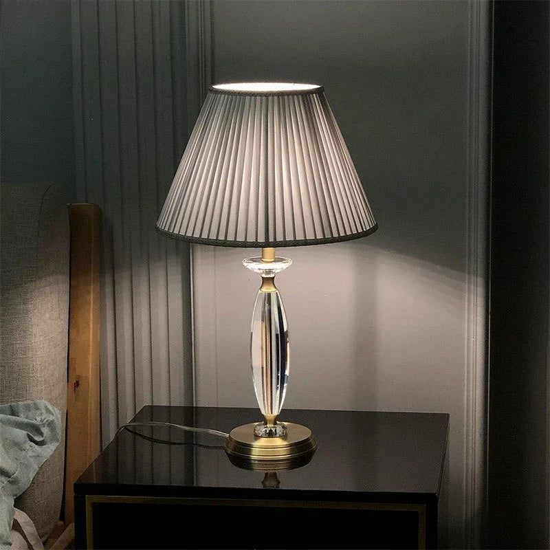 Afralia Crystal Floor Lamp - European Retro Style for Living Room, Bedroom, or Home Decoration